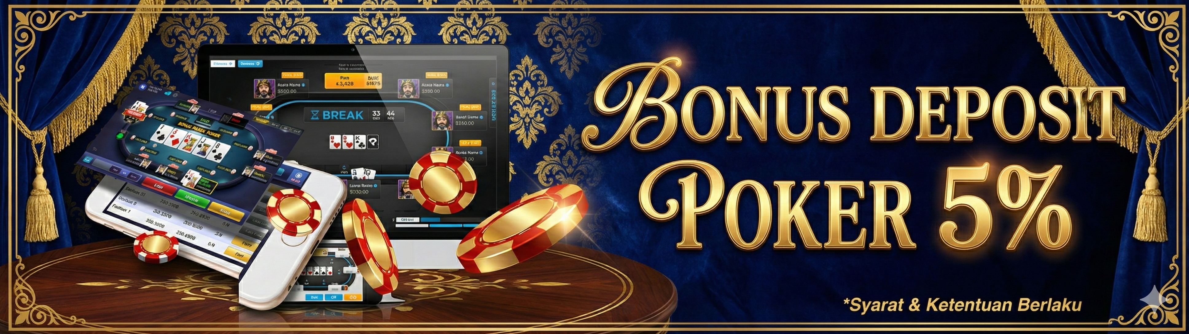 BONUS DEPOSIT POKER 5%